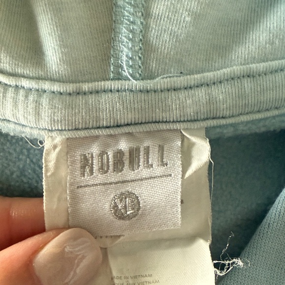 NOBULL Women's Light Blue to Gray Ombre Hoodie - Picture 2 of 2